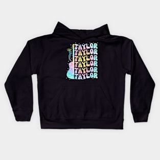 Girl Retro Groovy First Name Personalized 80's Kids Hoodie